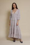 Lovestitch Freefall Maxi Dress, in silver.