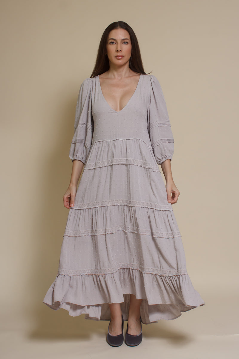 Lovestitch Freefall Maxi Dress, in silver.