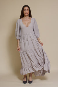 Lovestitch Freefall Maxi Dress, in silver.