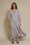 Lovestitch Freefall Maxi Dress, in silver.
