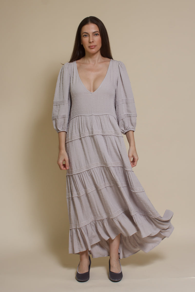 Lovestitch Freefall Maxi Dress, in silver.
