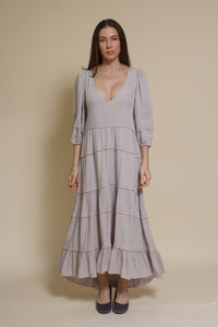 Lovestitch Freefall Maxi Dress, in silver.