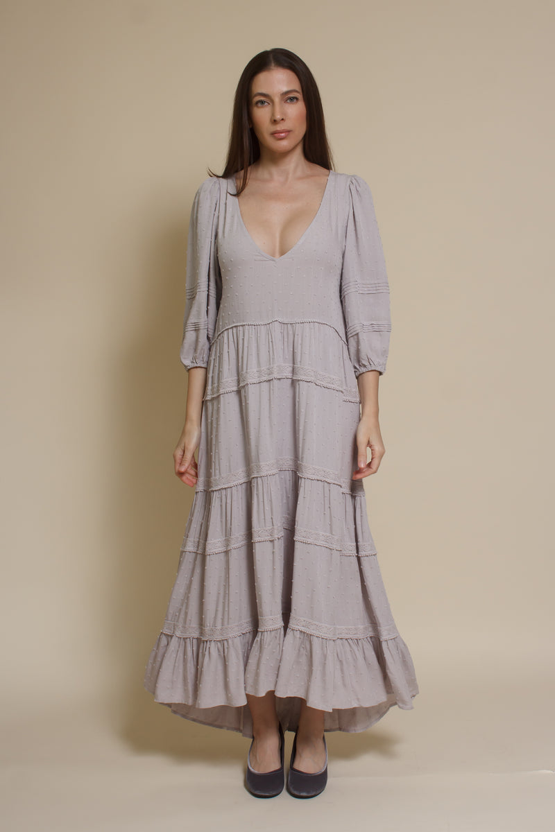 Lovestitch Freefall Maxi Dress, in silver.
