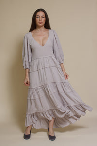Lovestitch Freefall Maxi Dress, in silver.
