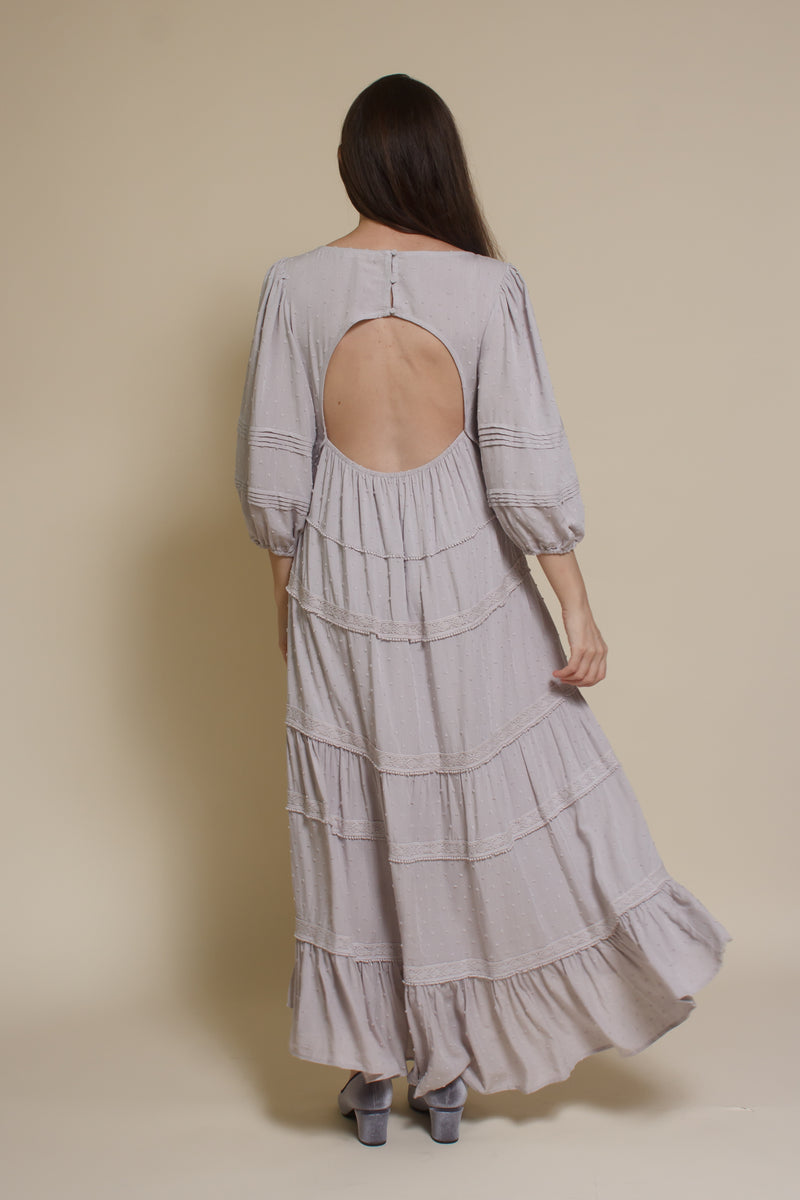 Lovestitch Freefall Maxi Dress, in silver.