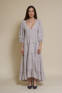 Lovestitch Freefall Maxi Dress, in silver.