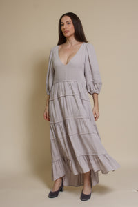 Lovestitch Freefall Maxi Dress, in silver.