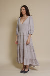 Lovestitch Freefall Maxi Dress, in silver.