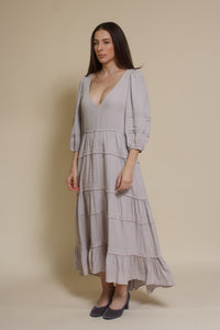 Lovestitch Freefall Maxi Dress, in silver.
