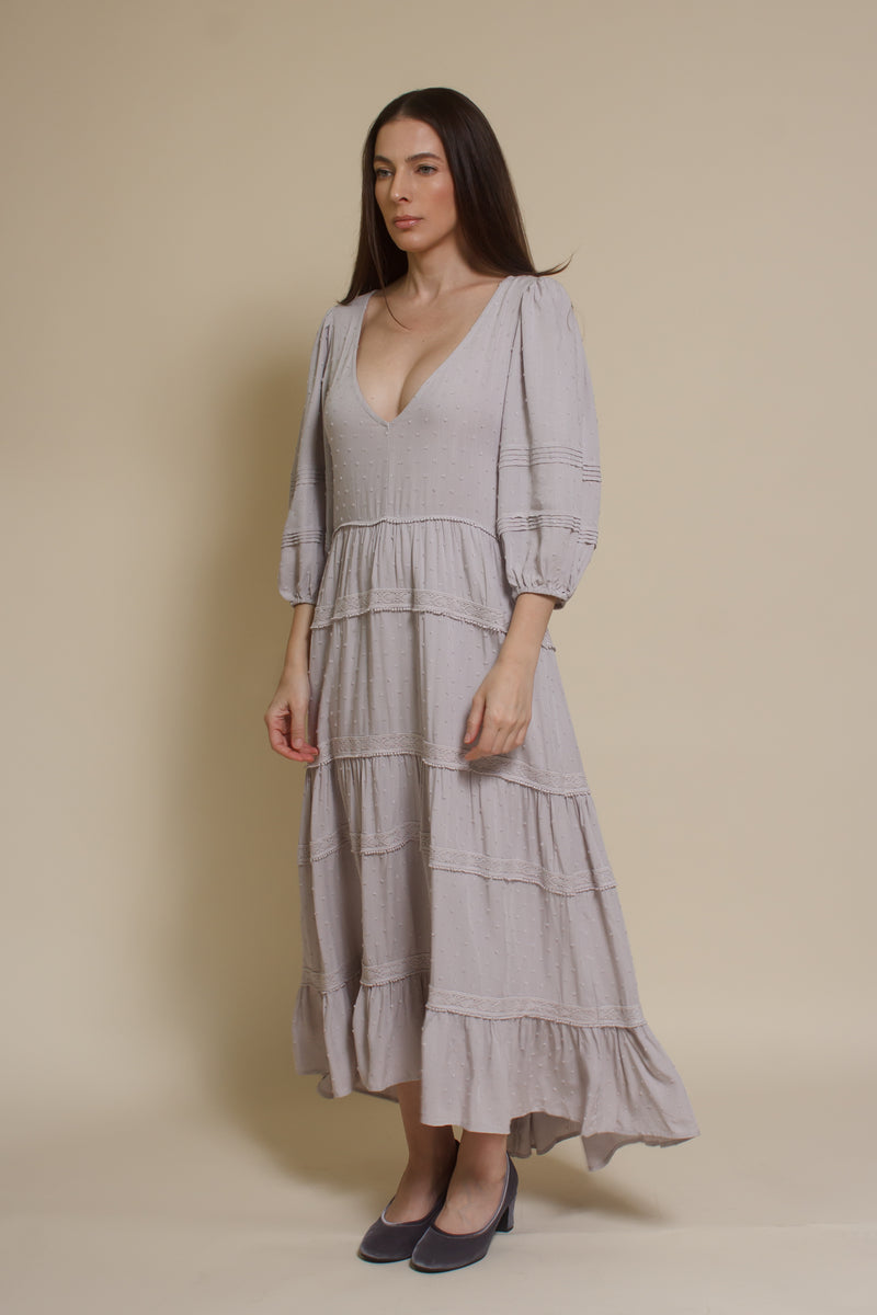 Lovestitch Freefall Maxi Dress, in silver.