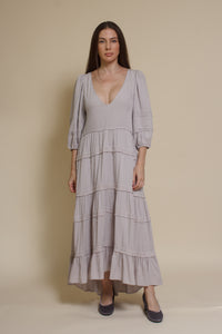 Lovestitch Freefall Maxi Dress, in silver.