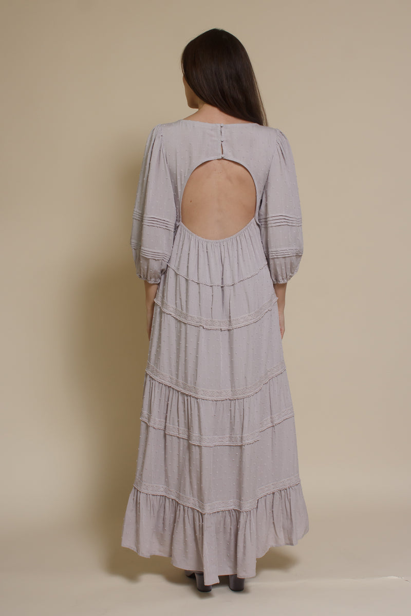 Lovestitch Freefall Maxi Dress, in silver.