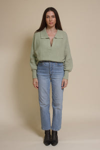 Mable collared sweater, in dusty sage.