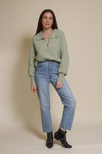 Mable collared sweater, in dusty sage.