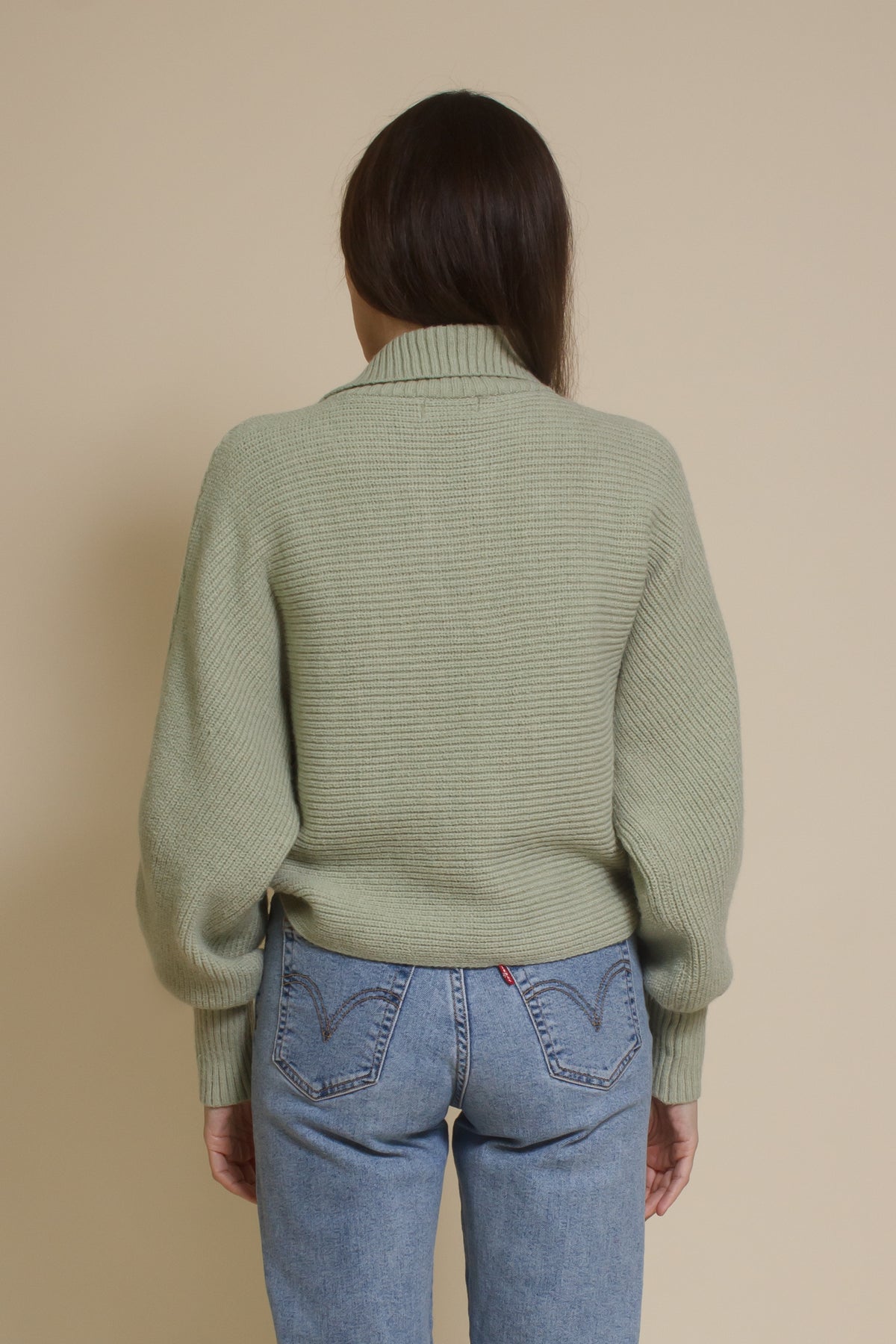 Mable collared sweater, in dusty sage.