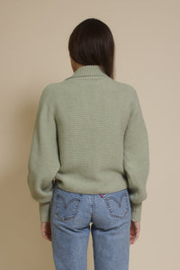 Mable collared sweater, in dusty sage.