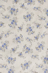 Storia short sleeve smocked midi dress, in blue floral. (fabric swatch)