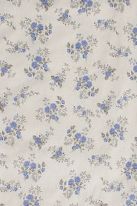 Storia short sleeve smocked midi dress, in blue floral. (fabric swatch)