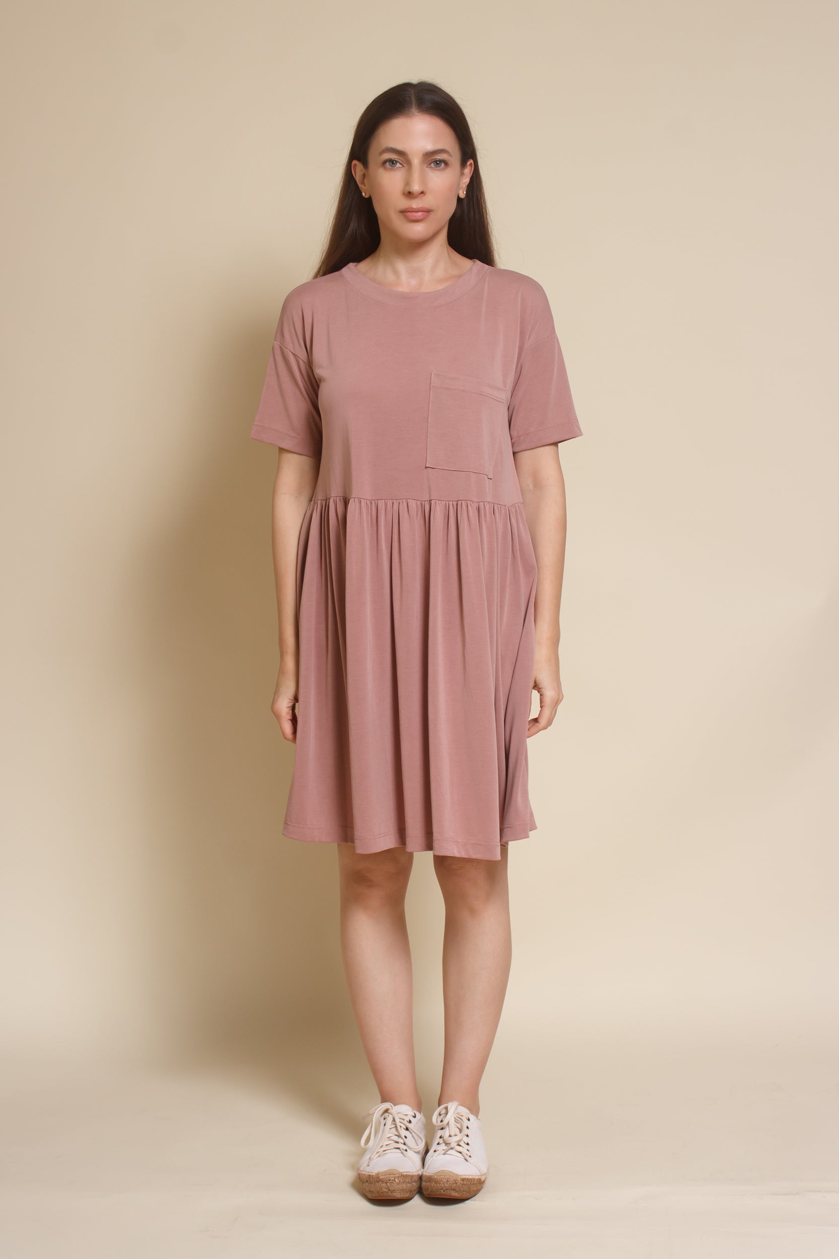 Mod Ref babydoll fit mini dress, in pale lilac.