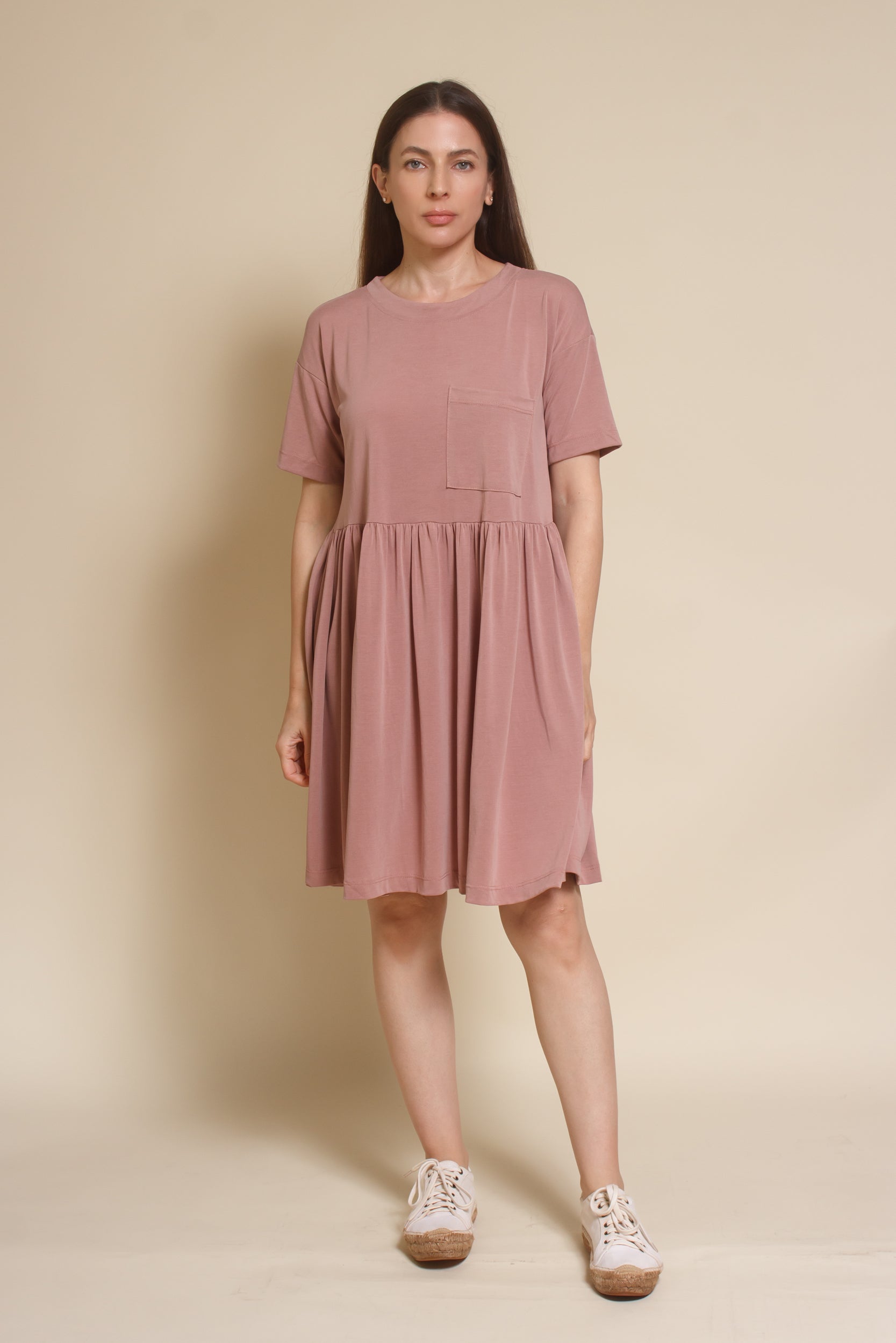 Mod Ref babydoll fit mini dress, in pale lilac.