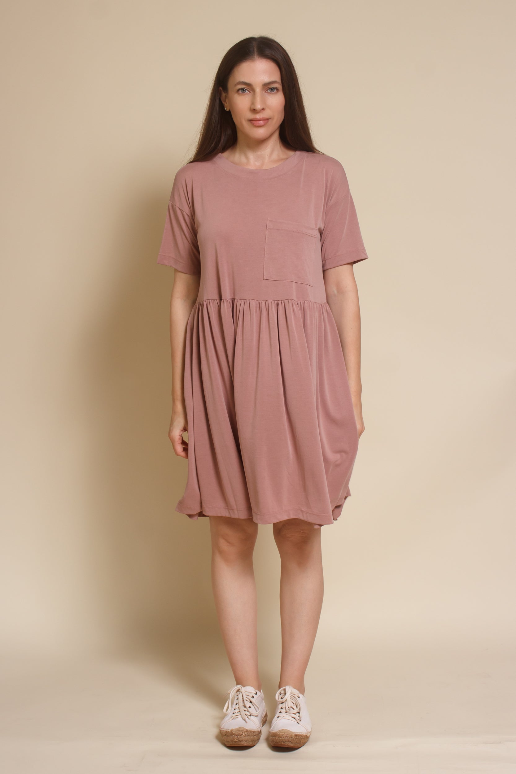 Mod Ref babydoll fit mini dress, in pale lilac.