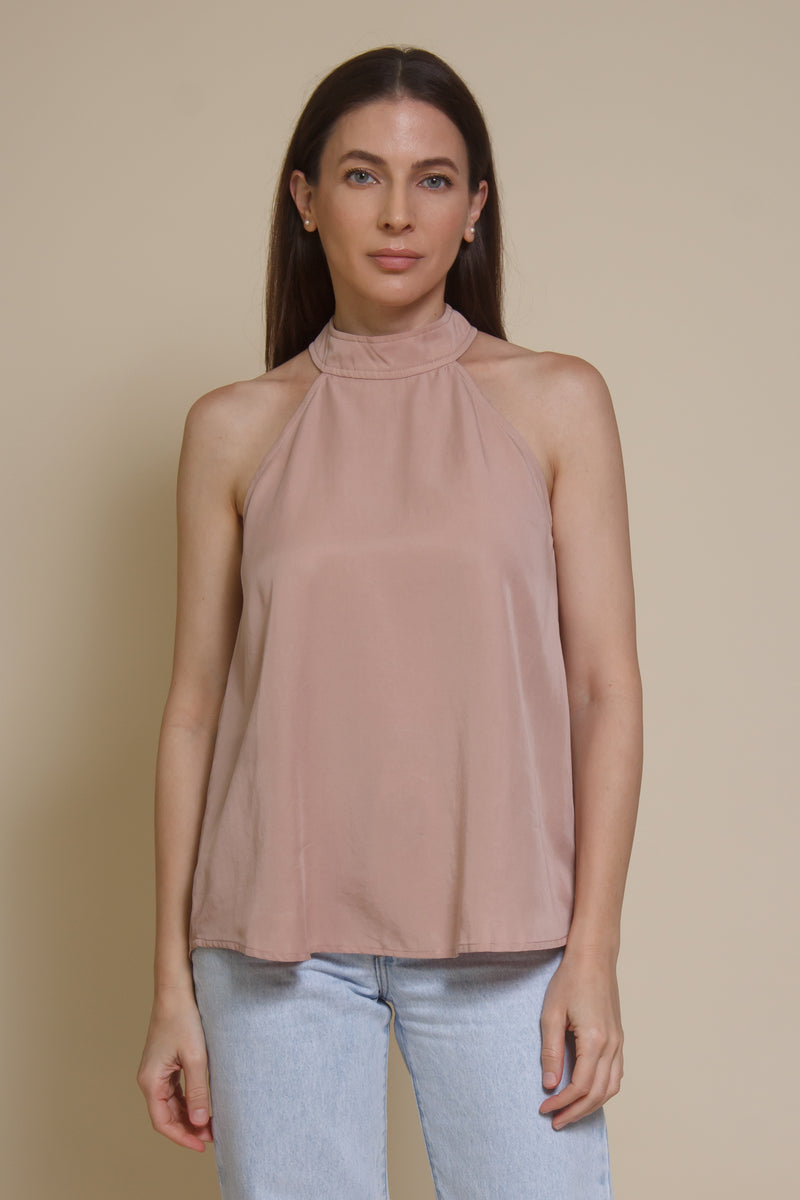 Mod Ref Florence button back blouse, in dusty blush.