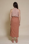 Mod Ref Florence button back blouse, in dusty blush.
