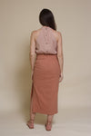 Mod Ref Florence button back blouse, in dusty blush.