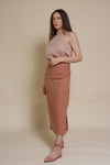 Mod Ref Florence button back blouse, in dusty blush.