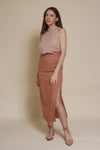 Mod Ref Florence button back blouse, in dusty blush.