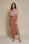 Mod Ref Florence button back blouse, in dusty blush.