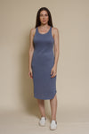 Mod Ref Gloria knit midi dress, in dusty blue.