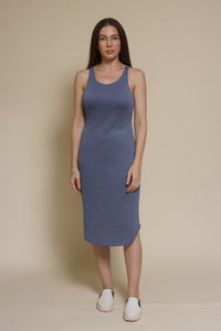 Mod Ref Gloria knit midi dress, in dusty blue.