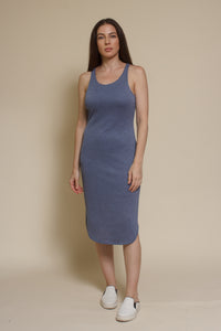 Mod Ref Gloria knit midi dress, in dusty blue.