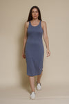 Mod Ref Gloria knit midi dress, in dusty blue.