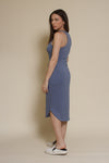 Mod Ref Gloria knit midi dress, in dusty blue.