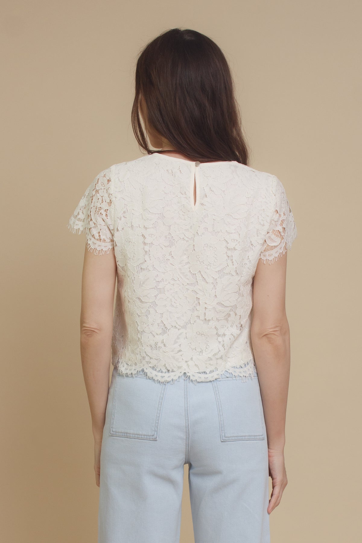 Mod Ref Joslyn lace top, in ivory.