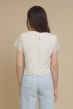 Mod Ref Joslyn lace top, in ivory.