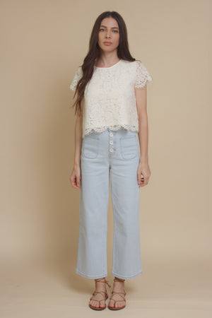 Mod Ref Joslyn lace top, in ivory.