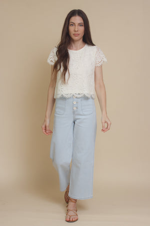 Mod Ref Joslyn lace top, in ivory.