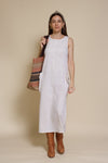 Mod Ref linen pocket dress, in ivory.