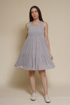 Mod Ref Lizzie textured mini dress, in grey.