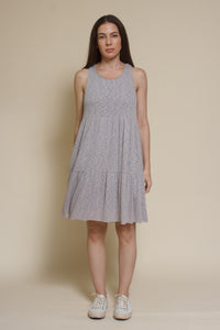 Mod Ref Lizzie textured mini dress, in grey.