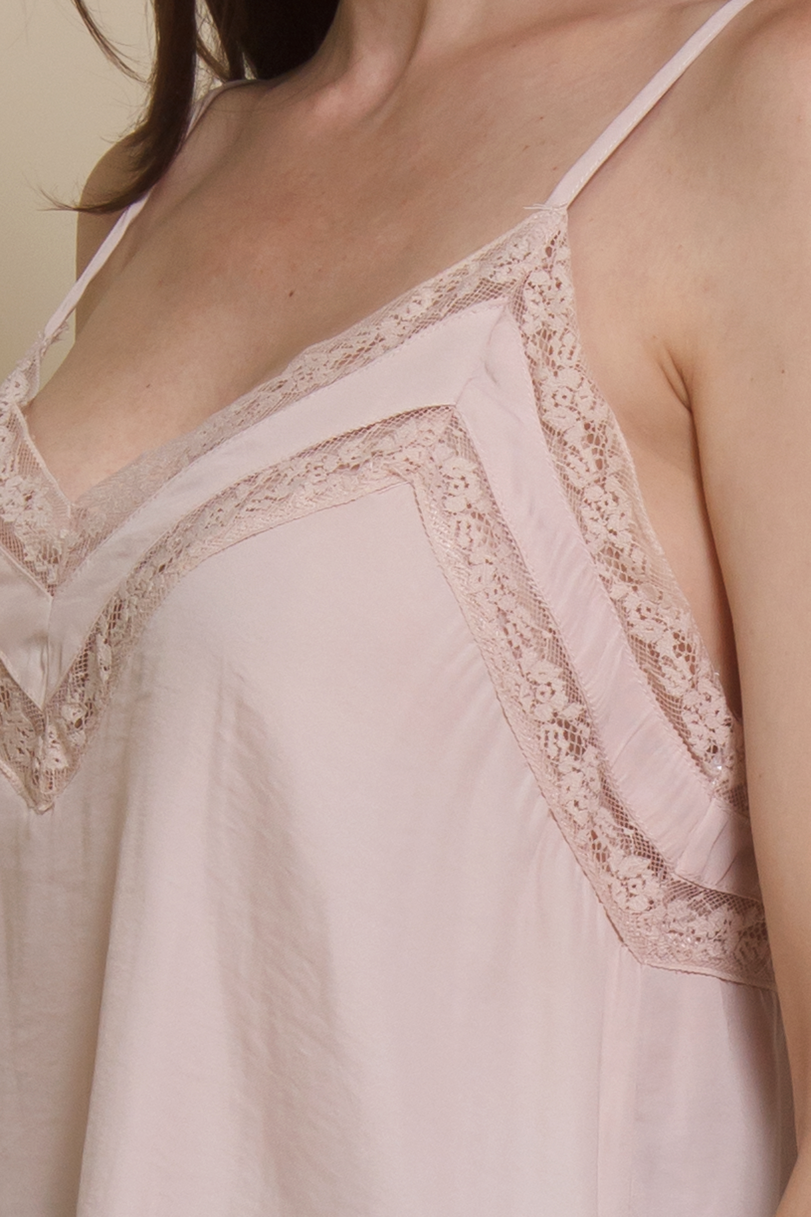 Mustard Seed lace inset camisole, in bone.