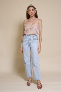 Mustard Seed lace inset camisole, in bone.