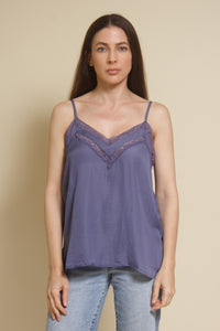 Mustard Seed lace inset camisole, in orchid mist.