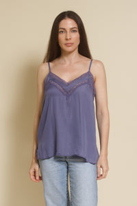 Mustard Seed lace inset camisole, in orchid mist.