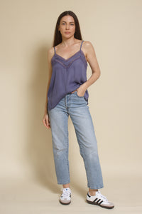 Mustard Seed lace inset camisole, in orchid mist.
