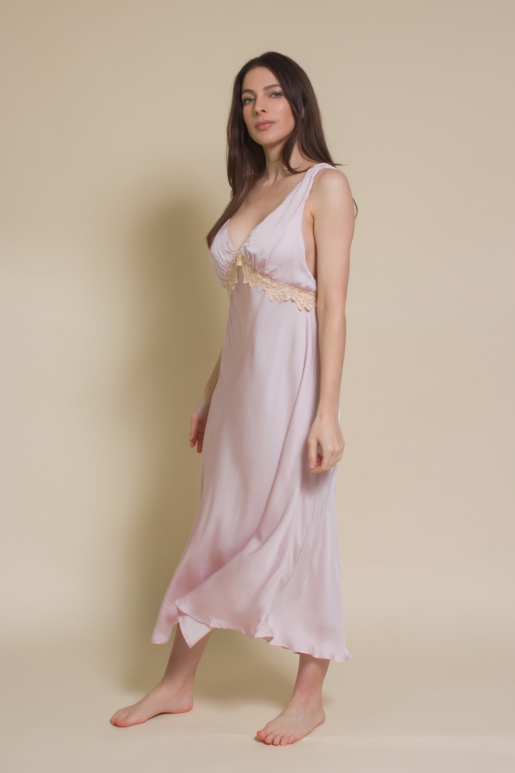 Olivaceous Vintage Inspired Satin Slip Dress Large / Light Lilac Olivaceous Vintage Inspired Satin Slip Dress Large / Light Lilac