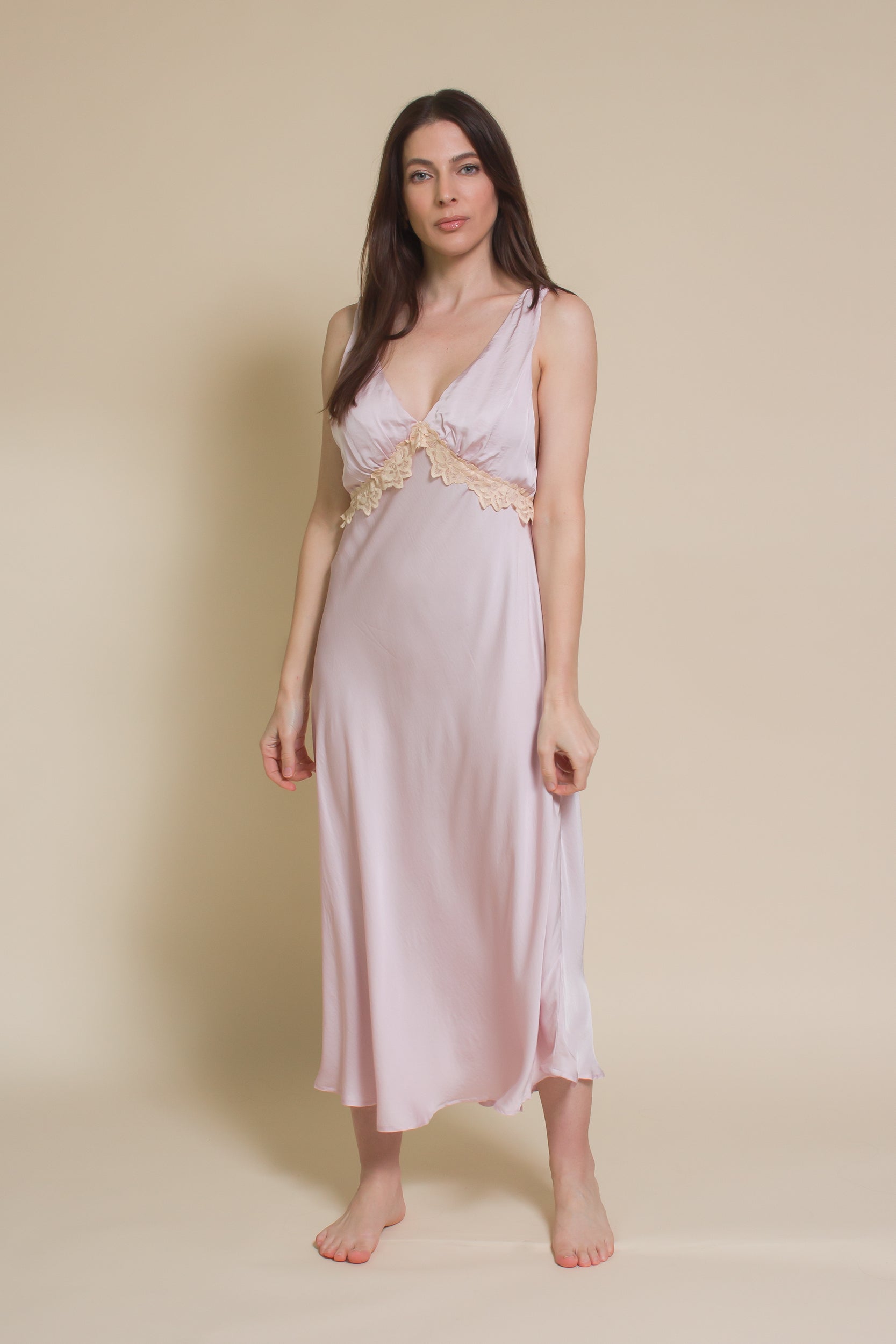 Olivaceous Vintage Inspired Satin Slip Dress light lilac / large Olivaceous Vintage Inspired Satin Slip Dress light lilac / large
